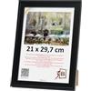 3-B Cornice portafoto Salo, colore nero, 21 x 29,7 cm (A4), cornice in legno, cornice per documenti, con vetro acrilico