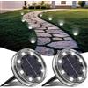 LOTMOS 2 Pezzi Luci Solari da Giardino, Faretti Solari a Led da Esterno Sepolta IP68 Impermeabile, 8 LED Lampade Luce Solare da Terra Decorazione per Cortile Vialetto Paesaggio Prato, Bianco Freddo