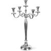 Gräfenstayn Candelabro portacandele 1, 3 o 5 Bracci - Varie Misure - candelabro Color Argento, Nero, Bianco od Oro (L, Argento)