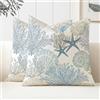 Miuyunya Set di 2 fodere per cuscino da esterno 50 x 50 cm Fodera per cuscino estivo impermeabile