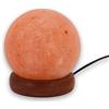 LAMARE Lampada di Sale dell'Himalaya USB - Sfera - Lampada da Scrivania con Base in Legno e LED Multicolore