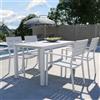 Parama Set da esterno bianco con tavolo allungabile 140/210x75cm e 4 sedie in alluminio | Zenor