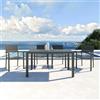 Parama Tavolo da esterno rettangolare in alluminio tortora allungabile 140/210x77xh75cm con top a doghe | Marel