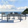 Parama Tavolo da esterno rettangolare in alluminio grigio scuro allungabile 140/210x77xh75cm con top a doghe | Marel