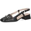 CAPRICE Mocassini Slingback da Donna in Pelle con Tacco Basso, Nero (Black Nappa), 37,5 EU