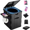 WADEO XXXL WC da Campeggio, [per Donna] [Portata Max 181 kg] Portatile e Pieghevole, Sedia Confortevole e Supporto Robusto, Gabinetto da Viaggio per Persone Pesanti, Grandi, Anziani
