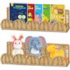 sinzau Mensola decorativa da parete in rattan, 2 pezzi, piccola mensola sospesa in metallo, larghezza 40 cm, facile da forare, per cameretta dei bambini, camera da letto, soggiorno