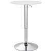 HOMCOM Tavolo da Bar con Altezza Regolabile, Girevole 360°, con Base Rotonda, Ø63x67-93 cm, Bianco | Aosom Italy