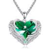 AINFQY Collana da donna con ali d'angelo, in argento Sterling 925, con pietra di luna, protezione per le ali d'angelo, con ciondolo a forma di pietra di, 0.94*0.96 inches, Argento sterling, Cristallo