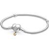 PANDORA Disney Princess PANDORA Moments Heart Snake Chain Braccialetto, Taglia 21