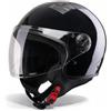 VINZ Como Casco Jet con Visiera ECE 22.06 Certificato | Per scooter, moto e Vespa | Uomo E Donna | nelle taglie dalla XS-XL| Disponibile in quattro colori - Nero