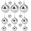 UxuoQxa Piccole sfere da discoteca, 14 pezzi, con corda, sfera da discoteca, decorazione per feste, matrimoni, albero di Natale, compleanno, piccole sfere da discoteca, palline da discoteca, piccole sfere da