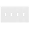 ENERLITES Placca da parete con interruttore a levetta quadrupla senza viti, copertura per interruttore della luce sicura per bambini, dimensioni standard, 4 pulsanti 11,9 x 21,3 cm, in policarbonato