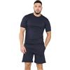 True Face Pigiama da uomo in cotone, con maglietta e pantaloncini, abbigliamento da notte, da casa, palestra, yoga, maglietta a maniche corte, pantaloncini casual, Marina Militare, L