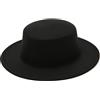 VASANA Cappello Classico alla Moda in Misto Lana Nera Fedora a Tesa Larga Piatto da Chiesa Derby Cappello da Jazz per Unisex Uomini Donne Festa di Nozze Talent Show