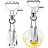 BAIFULAI Frullatore manuale senza corrente, mescolatore manuale in acciaio inox, frusta a manovella, frusta a mano a doppia testa con manovella, frusta semiautomatica per uovo, utensile da cucina portatile