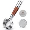 MISNODE Portafiltro 51mm 2 Orecchie Manico per caffè Senza Fondo Macchina da caffè in Acciaio Inossidabile, Portafiltro per caffè Maniglia di Ricambio