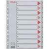 Esselte Rubrica con Tasti 1-10, Formato A4, Formato Extra Largo, Grigio, Divisori in Polipropilene Robusto con Pagina Indice, 100105