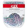 SAX Graffette da 3 cm, 100 pezzi, graffette metalliche per documenti e documenti, scatola di plastica con chiusura di sicurezza, organizzazione per ufficio