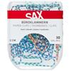 SAX Graffette da 5 cm, 30 pezzi, graffette in metallo per grandi pile di documenti, scatola di plastica con chiusura di sicurezza, organizzazione di forniture per ufficio