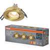 OSRAM Faretto da incasso LED Spot Set DIM 6W Gold 85mm, 500lm 2700K bianco caldo, CRI≥80, dimmerabile in alluminio, set da 3