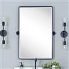 TEHOME Farmhouse, Pivot Rettangolo, Specchio da bagno, Telaio in metallo nero, girevole, smussato, Vanity Specchio per parete, 50,8 x 76,2 cm