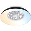 BRILONER - Ventilatore da soffitto con luce LED, telecomando, motore DC silenzioso con 5 velocità, CCT e luminosità regolabile, lampadario ventilatore da soffitto, lampadario, 60 cm, nero, bianco