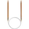 Seeknit KA56768 - Ferri circolari per lavorare a maglia, in bambù, 80 cm x 4 mm, colore: Marrone