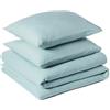 Amazon Basics Set Copripiumino Una Piazza e Mezza in Microfibra Prelavata, Extra Morbido con Effetto Naturale Arricciato, Non Necessita Stiratura, Copripiumino da 200x200 cm e 2 Federe da 80x80 cm,Blu