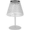 Eglo Lampada da tavolo solare Z_Solar per esterni, luce decorativa con pannello, apparecchio metallica bianca, illuminazione calda per esterni
