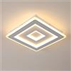 Comely Plafoniera LED Soffitto Quadrata Moderno, 42W 4725LM 30cm Lampada da Soffitto LED Moderna Acrilico, Lampadario LED Soffitto Bianco per Camera da Letto, Soggiorno Luce Calda 3000K, 30cm