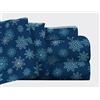 pointehaven Flanella Tasca Profonda Lenzuolo Set con Oversize Lenzuolo, Full, Fiocchi di Neve Navy