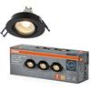 OSRAM Faretto da incasso LED Spot Set DIM 6W Nero 85mm, 500lm 2700K Bianco caldo, CRI≥80, dimmerabile Alluminio, set da 3