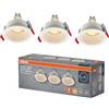 OSRAM Faretto da incasso LED Spot Set GU10 Press 4,5W Bianco, 400lm 2700K Bianco caldo, CRI≥80, acciaio-plastica, set da 3