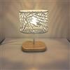 Osairous Lampada da Tavolo, Lampada da Comodino E14, Lampada da Scrivania con Base in Legno e Paralume in Metallo per Camera da Letto Soggiorno Bar, Bianco (Senza Lampadina)