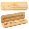 HENGBIRD Penna a Sfera in Legno - Regalo di Successo per Colleghi, Nuovo Lavoro, Inizio Studio - Incisione a Quadrifoglio, Confezione Regalo