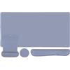 MOSISO Set Tappetini Gioco Grandi&Poggiapolsi Tastiera&Poggiapolsi Mouse&Coaster,Tappetino Mouse Ergonomico Antiscivolo&Cuscino Digitazione Facile con Memory Foam L'Ufficio Domestico,Lavanda Grigio