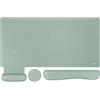 MOSISO Set Tappetini Gioco Grandi&Poggiapolsi Tastiera&Poggiapolsi Mouse&Coaster,Tappetino Mouse Ergonomico Antiscivolo&Cuscino Digitazione Facile con Memory Foam L'Ufficio Domestico,Verde Antico