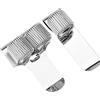 LAMXD Confezione da 2 portapenne in acciaio inox da 40 mm, con foro singolo, doppio e singolo, clip per penna per notebook e lavagna bianca da ufficio