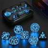 ZHOORQI Set Dadi D&D per Dungeons and Dragons Dadi DND Luminosi Ricaricabili con Scatola di Ricarica Dadi Poliedrici LED Dice DND Dice Set (Blue-Shackles)