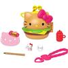 Mattel Hello Kitty Cofanetto Risto-Hamburger con 2 Mini Personaggi, Blocco per Appunti e Accessori, Giocattolo per Bambini 3+Anni,GVB28