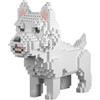 Atomic Building Kit Di Costruzione Con Mini Blocchi. Figura Di Mascotte Da Assemblare. Per Collezionisti Adulti E Bambini. Cane West Highland White Terrier/Westie