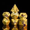 HNCCESG Set di dadi poliedrici in metallo, 7 pezzi, design drago, TTRPG/RPG per gioco di ruolo fantasy, D4 D6 D8 D10 D12 D20 D00, confezione regalo (drago viola perla)