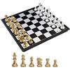 KOKOSUN Set di scacchi magnetici con scacchiera pieghevole in oro e argento, conveniente, giocattoli educativi/regalo per bambini e adulti (32 x 32 cm)