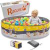 RUGUIES- Piscina di Palline per bambini- Piscina con Palline Pieghevole- Parco giochi con Palline- Per uso Interno ed Esterno- Piscinetta Portatile- (Palline non Incluse) (CONSTRUCTIONS 120x30cm)