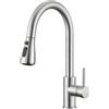 Ribech Rubinetto Cucina Estraibile, Miscelatore con Doccetta a Rientro Automatico, Testa Orientabile 360°, 2 Funzioni Getto, Acciaio Inossidabile