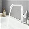 ONECE Rubinetto Bagno Lavabo Alto Bianco, Miscelatore Monocomando Girevole a 360° per Lavabo da Appoggio, Aeratore Rimovibile, Acciaio Inox 304, Acqua Calda e Fredda
