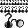 POPPSTAR 20 ganci magnetici al neodimio (magneti con forza di tenuta 12kg, diametro 20mm) ganci neri con calamita