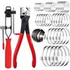 QLOUNI 37 fascette stringitubo monoorecchio in acciaio inox con pinza a morsetto per tubo, set di 7 misure fascette stringitubo tubo carburante clip per tubo piscina tubo da giardino