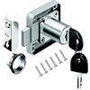 youtu Volga Serratura per mobili, armadi e cassetti, avvitata con chiave, in acciaio nichelato, misura di chiusura: 22 mm, 26 mm, 32 mm